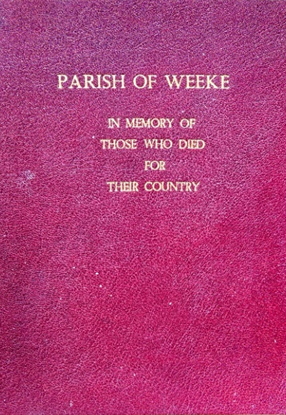 The cover of the Memorial Book at St Matthews Church