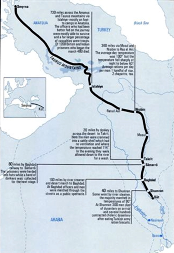 map of march into captivity
