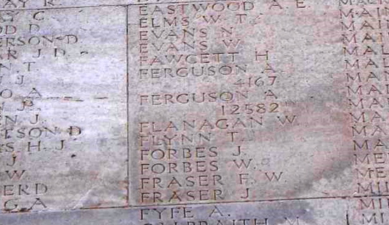 Thiepval Memorial John Forbes