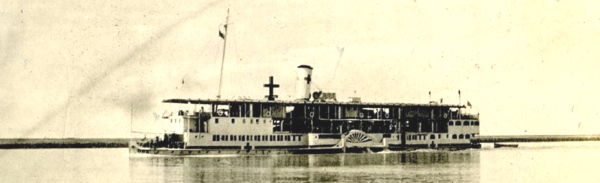 An Army hospital boat on the River Tigris 