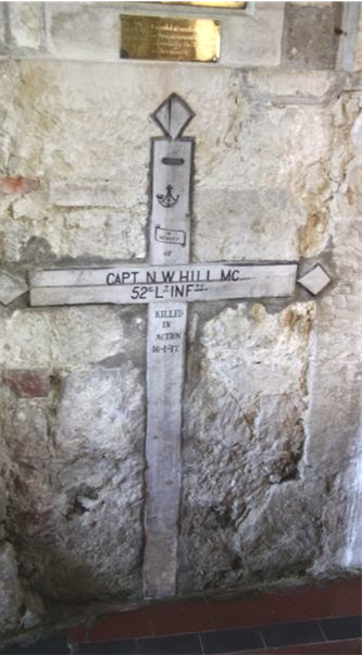 The original wooden cross placed on his grave in France,now in St Andrew’s Church, Donhead, near Salisbury