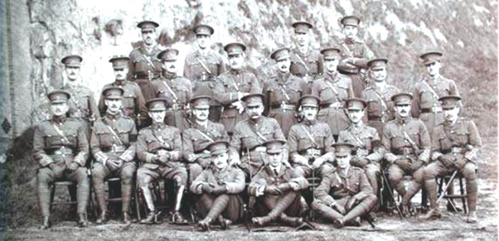 John Morrah with his fellow battalion officers in around 1910