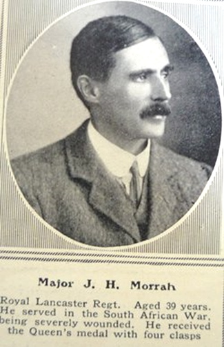A newspaper report of Major John Morrah’s death in 1914