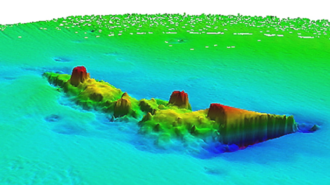 A modern scan of the wreck of HMS Invincible